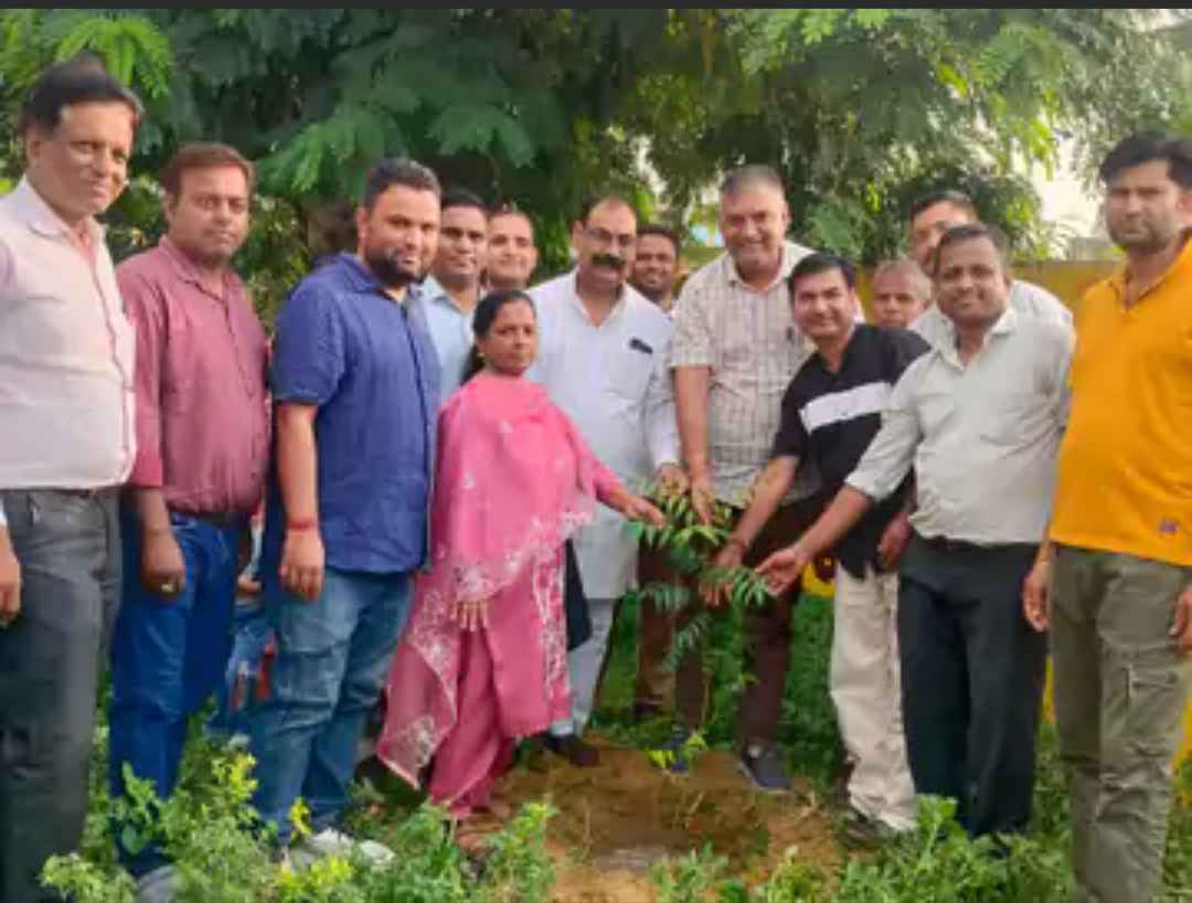 डांगरथल PHC में डॉक्टर्स-नर्सिंग स्टाफ ने किया पौधारोपण:100 पौधे लगाने का लक्ष्य, देखभाल को बताया सभी की जिम्मेदारी