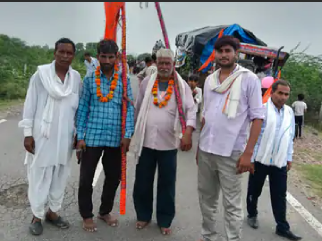 भैरुबुल्या से कल्याण महाराज बहड़ के लिए 14वीं पदयात्रा:गाजे-बाजे के साथ श्रद्धालुओं का जत्था रवाना