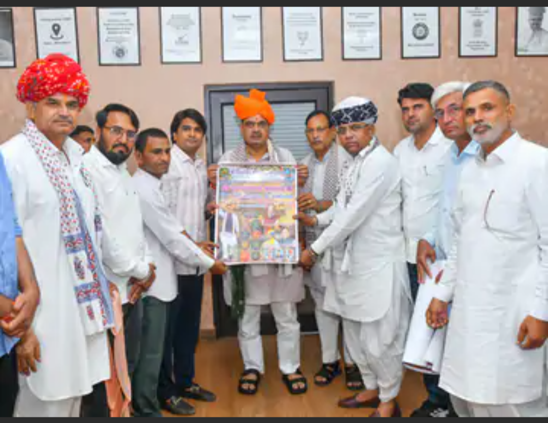 मुख्यमंत्री भजनलाल शर्मा को देवधाम जोधपुरिया मेले का आमंत्रण:भगवान देवनारायण जन्मोत्सव पर 15 सितंबर से होगा लक्खी मेला
