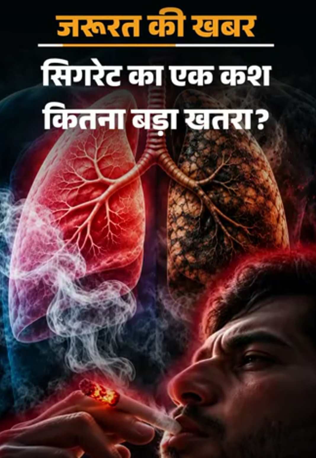 जरूरत की खबर- सिगरेट के एक कश में 7000 टॉक्सिन्स:‘वर्ल्ड लंग्स डे’ पर देखें, हेल्दी और स्मोकर्स लंग्स का फर्क, हेल्दी रखने के 15 टिप्स