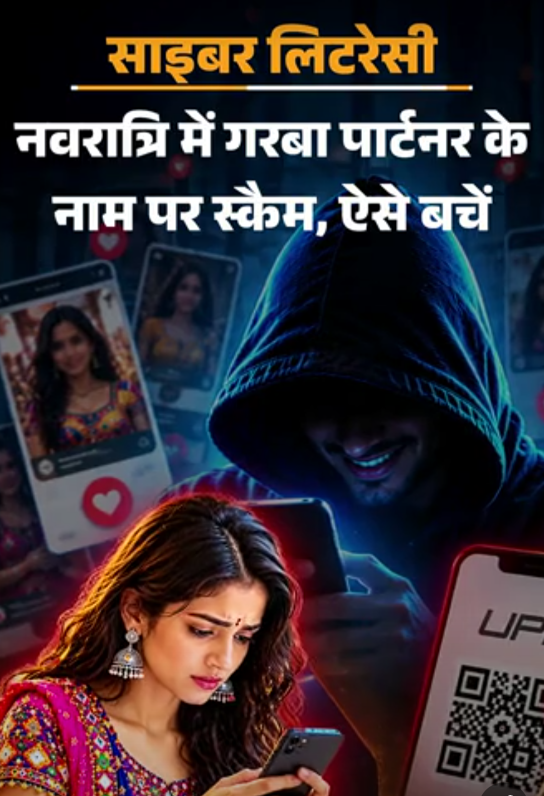 साइबर लिटरेसी- नवरात्रि में सक्रिय हुए ठग:गरबा पार्टनर के नाम पर स्कैम, सोशल मीडिया विज्ञापन के पीछे ठगी का जाल, जानें कैसे बचें